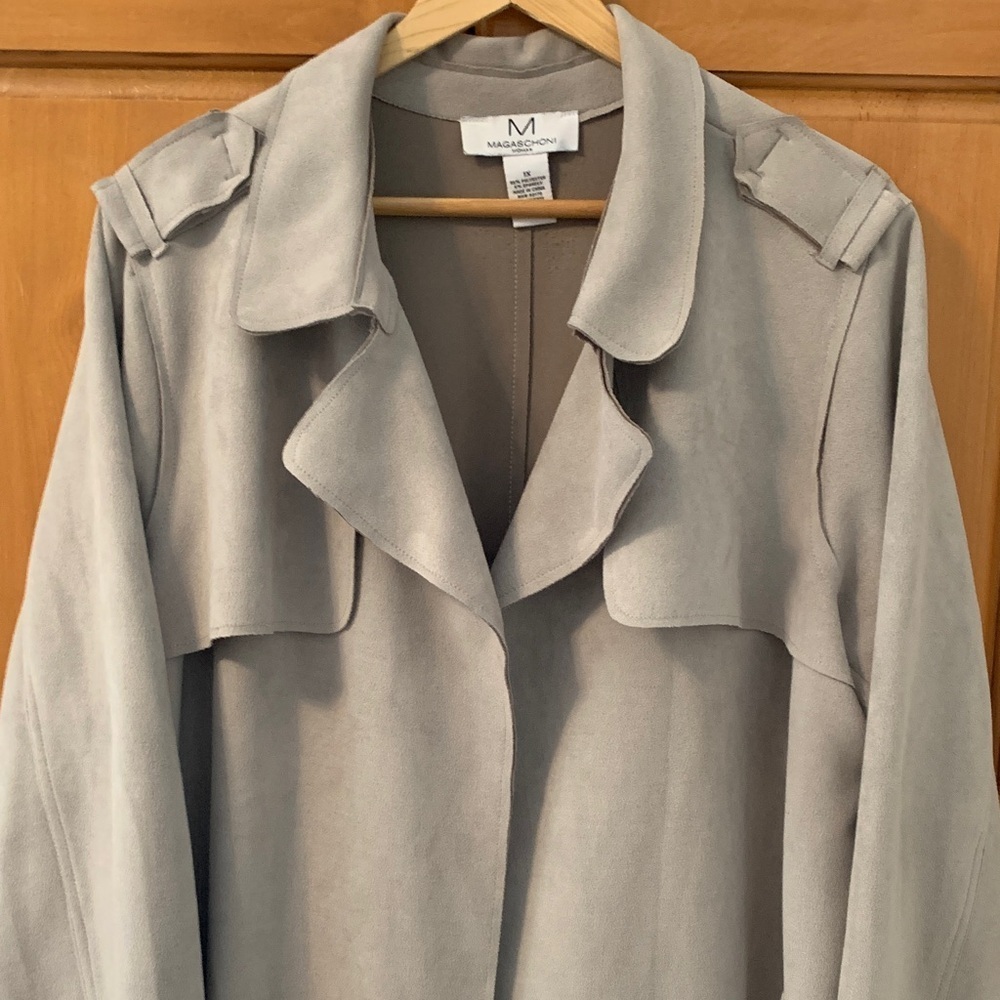Magaschoni Light Gray Trench Coat 1X